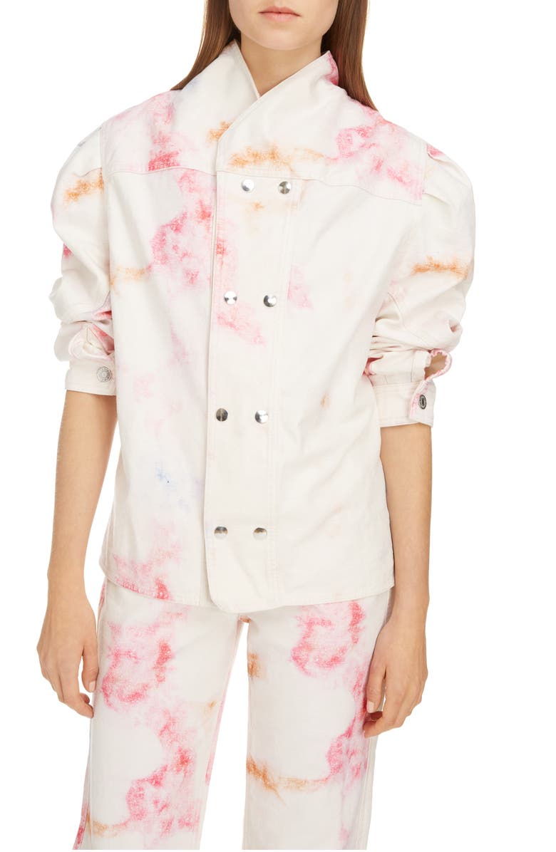 Isabel Marant Tie Dye Puff Sleeve Top, Alternate, color,