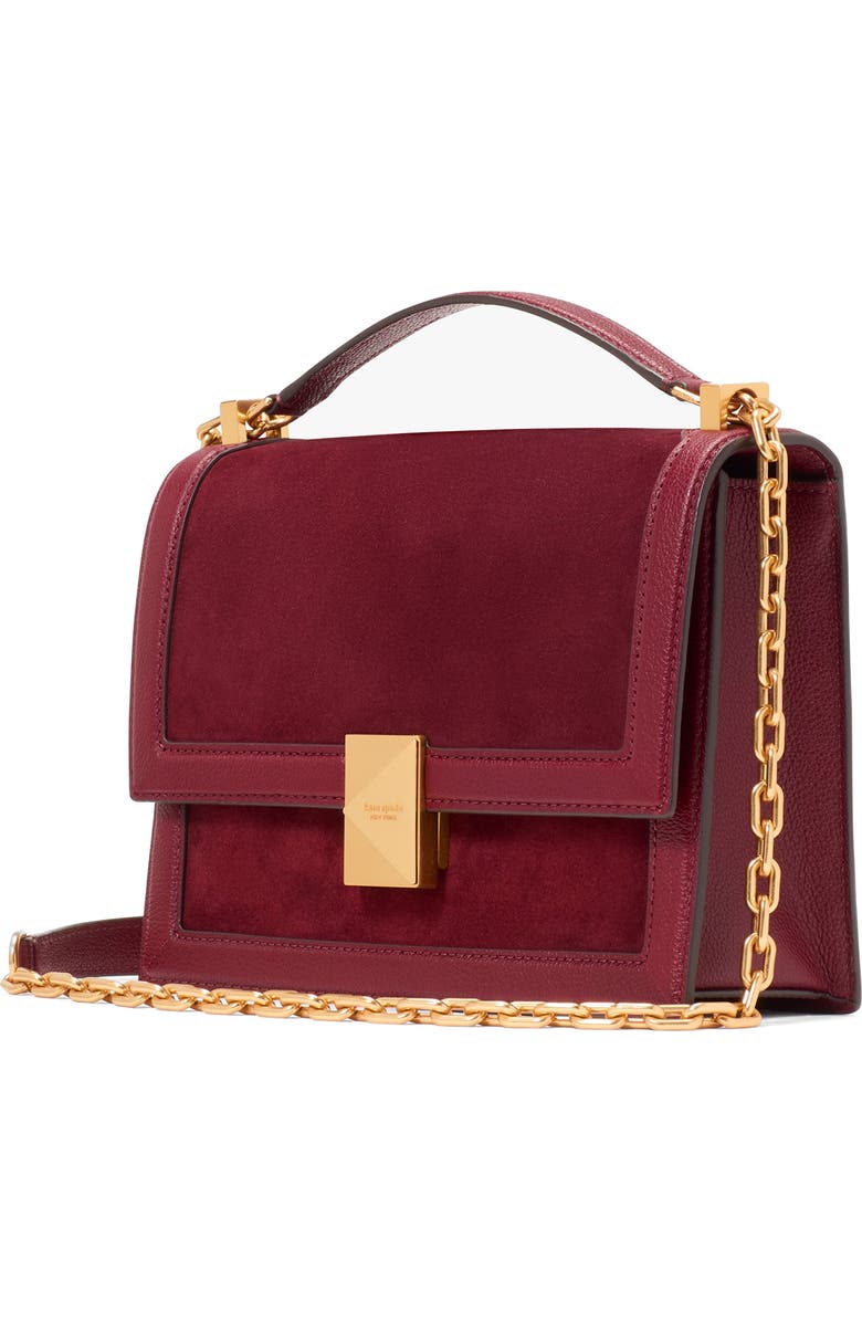 Kate Spade New York deco pebbled leather and suede convertible crossbody bag, Alternate, color,