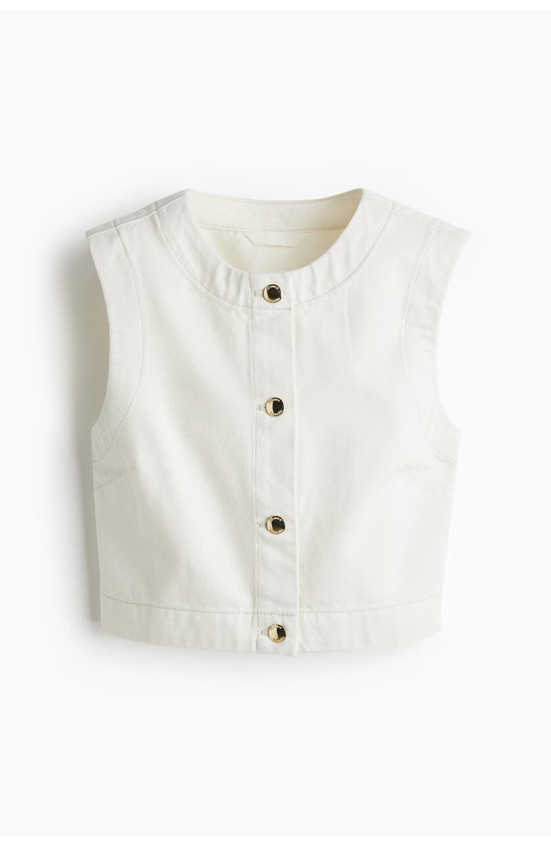 H&M Denim Waistcoat, Main, color, White