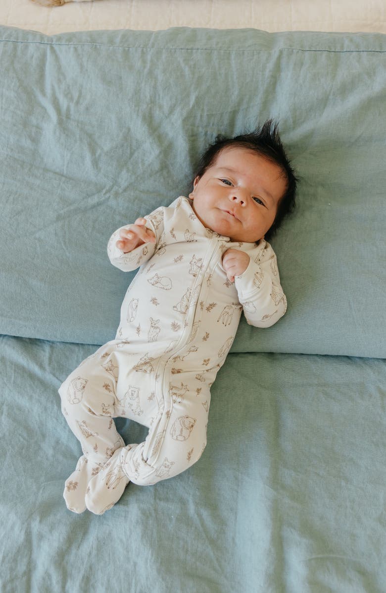 Copper Pearl Dylan Zip-Up Footie Pajamas, Alternate, color, Dylan