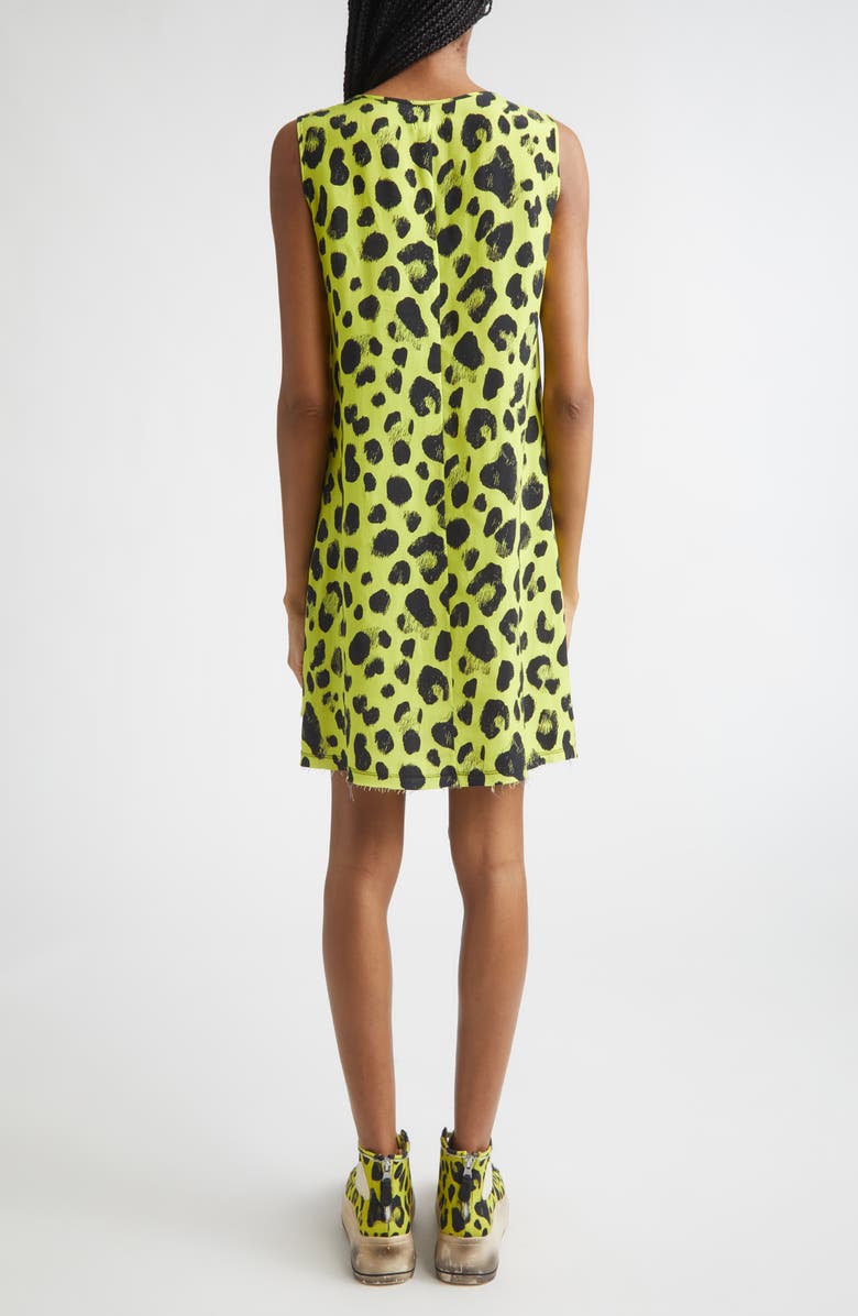 R13 Sleeveless Cheetah Print Cupro Mini Slipdress, Alternate, color, Yellow Cheetah Print