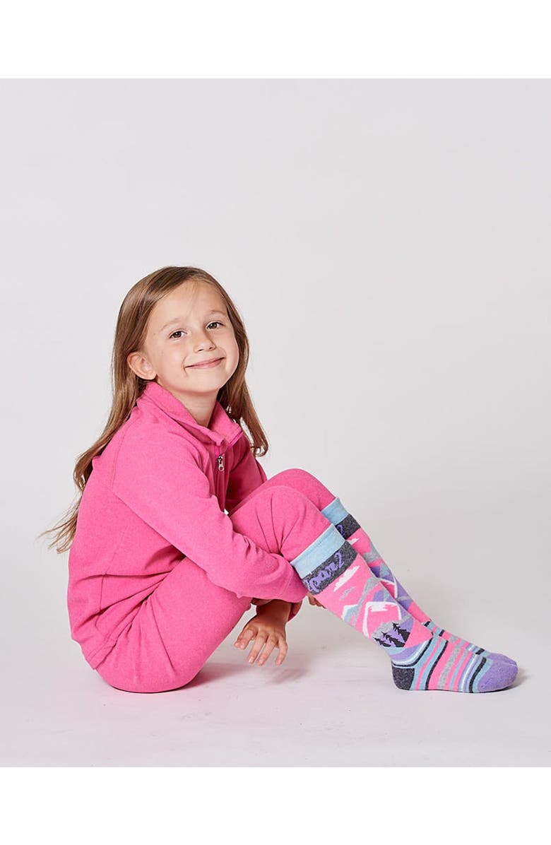 Deux par Deux Girl Winter Ski Socks with Merino Wool, Main, color,