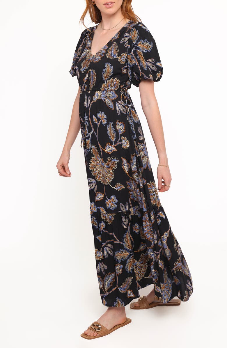 Petal & Pup Loveen Print Maxi Dress, Alternate, color, Black Floral