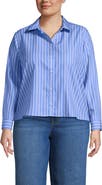 Lands' End Plus Size No Iron Boxy Cropped Shirt