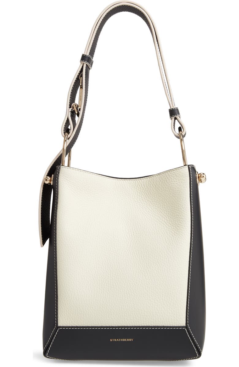 Strathberry Midi Lana Bridle Bicolor Calfskin Leather Hobo Bag, Main, color,