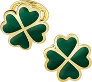 Jan Leslie Four Leaf Clover Sterling Silver Gold Vermeil Cufflinks