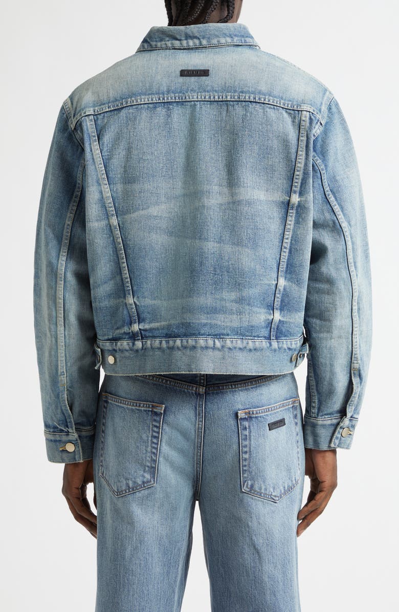 Fear of God Classic Selvedge Denim Trucker Jacket, Alternate, color, Vintage Indigo