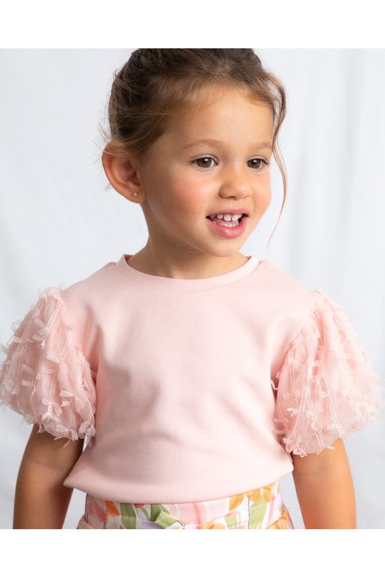 Top With Puff Sleeves, Alternate, color, Pink