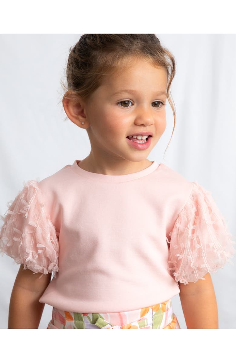 Mayoral Top With Puff Sleeves, Alternate, color, Pink