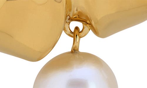 Monica Vinader Womens Nomade Small 18ct Yellow Gold Vermeil And Pearl Hoop Earrings In Gold