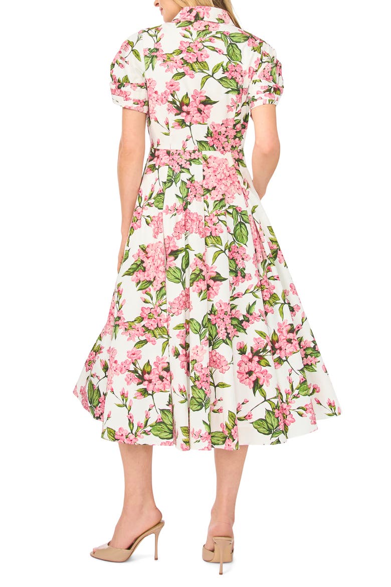 Violet Floral Cotton Midi Shirtdress, Alternate, color, PINK DRINK