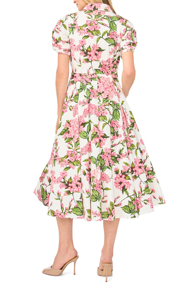 Ted Baker Violet Floral Cotton Midi Shirtdress, Alternate, color, Pink Drink