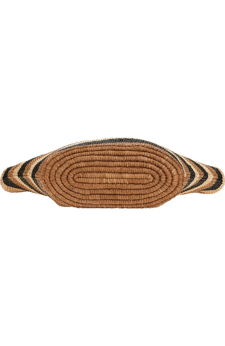 Zimmermann Large Goldentime Stripe Raffia Tote, Alternate, color, Black Stripes