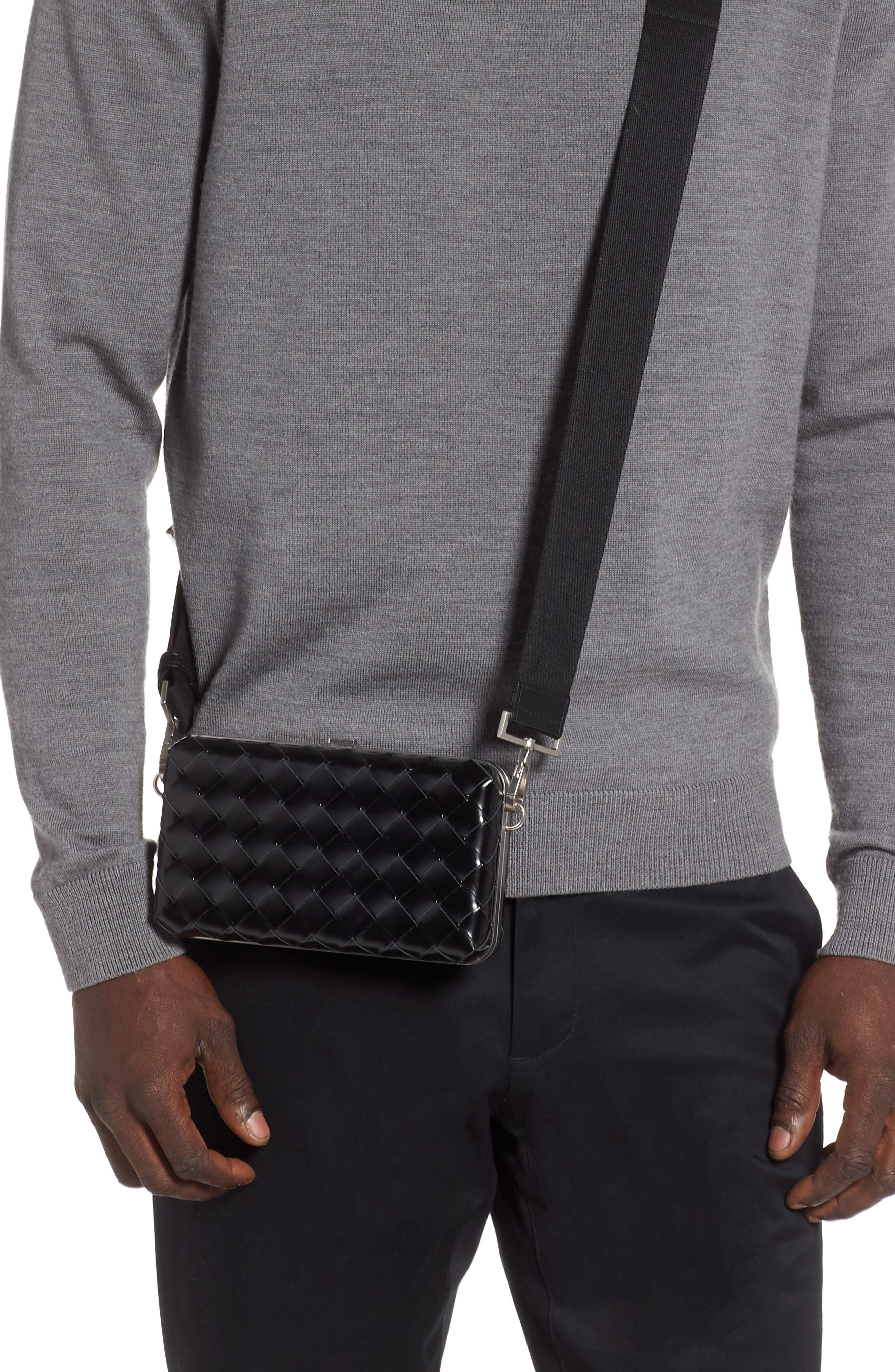 Bottega Veneta Cocco Crosshatch Leather Carrying Case, Alternate, color, 