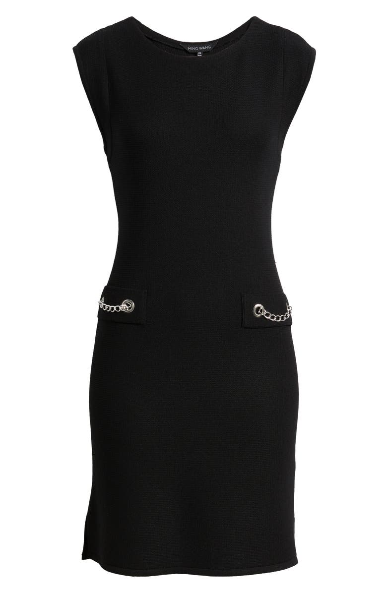 Ming Wang Chain Detail Sheath Dress, Alternate, color,