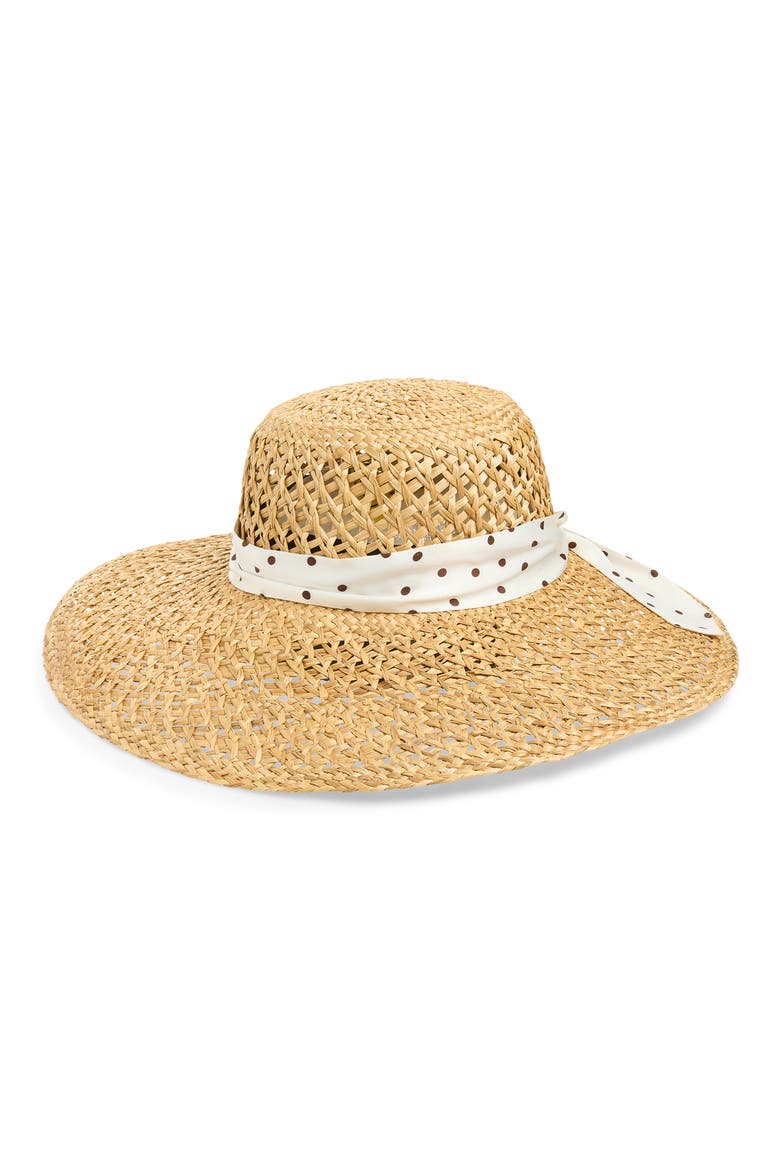 Garden Straw Hat, Main, color, NATURAL/ WHITE