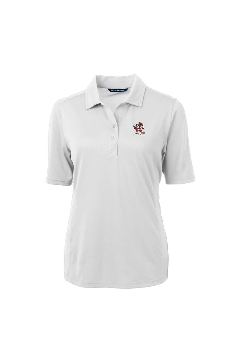 Cutter & Buck Women's Cutter & Buck White Louisville Cardinals Team Virtue Eco Pique Recycled Polo, Alternate, color, 