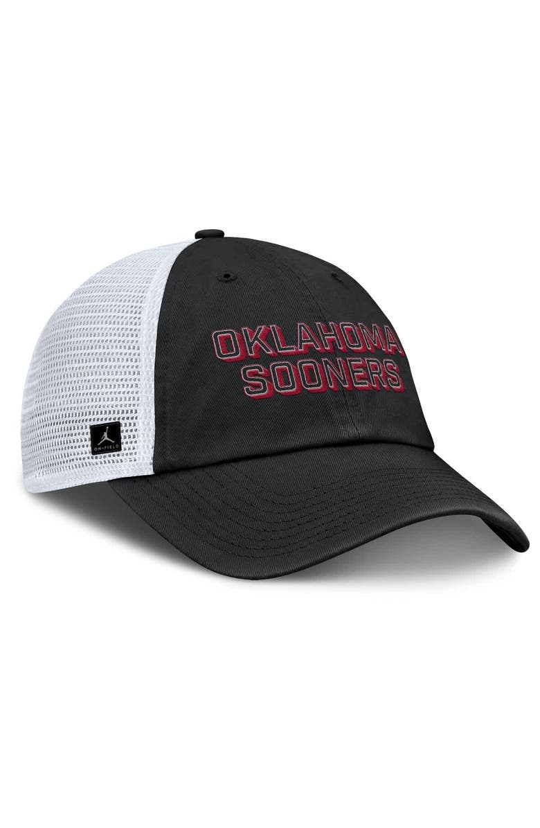 Jordan Brand Men's Jordan Brand Black Oklahoma Sooners 2025 Gameday On-Field Club Adjustable Trucker Hat, Alternate, color,