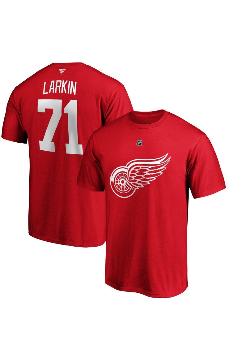 Men's Fanatics Branded Dylan Larkin Red Detroit Red Wings Team Authentic Stack Name & Number T-Shirt, Alternate, color, Red