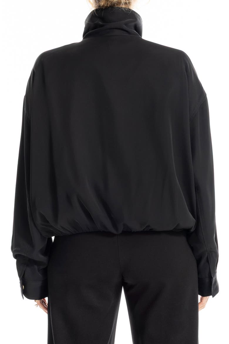 Bubble Hem Bomber Jacket, Alternate, color, BLACK