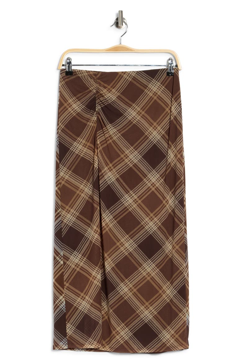 On the Way Printed Midi Skirt, Alternate, color, LISETTE BROWN PLAID