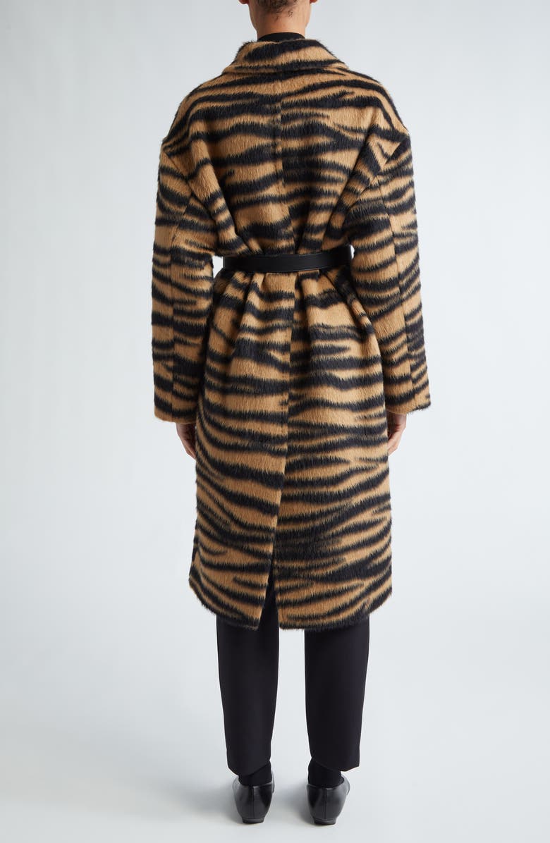 Max Mara Studio Vidim Tiger Jacquard Wool & Alpaca Jacquard Coat, Alternate, color,