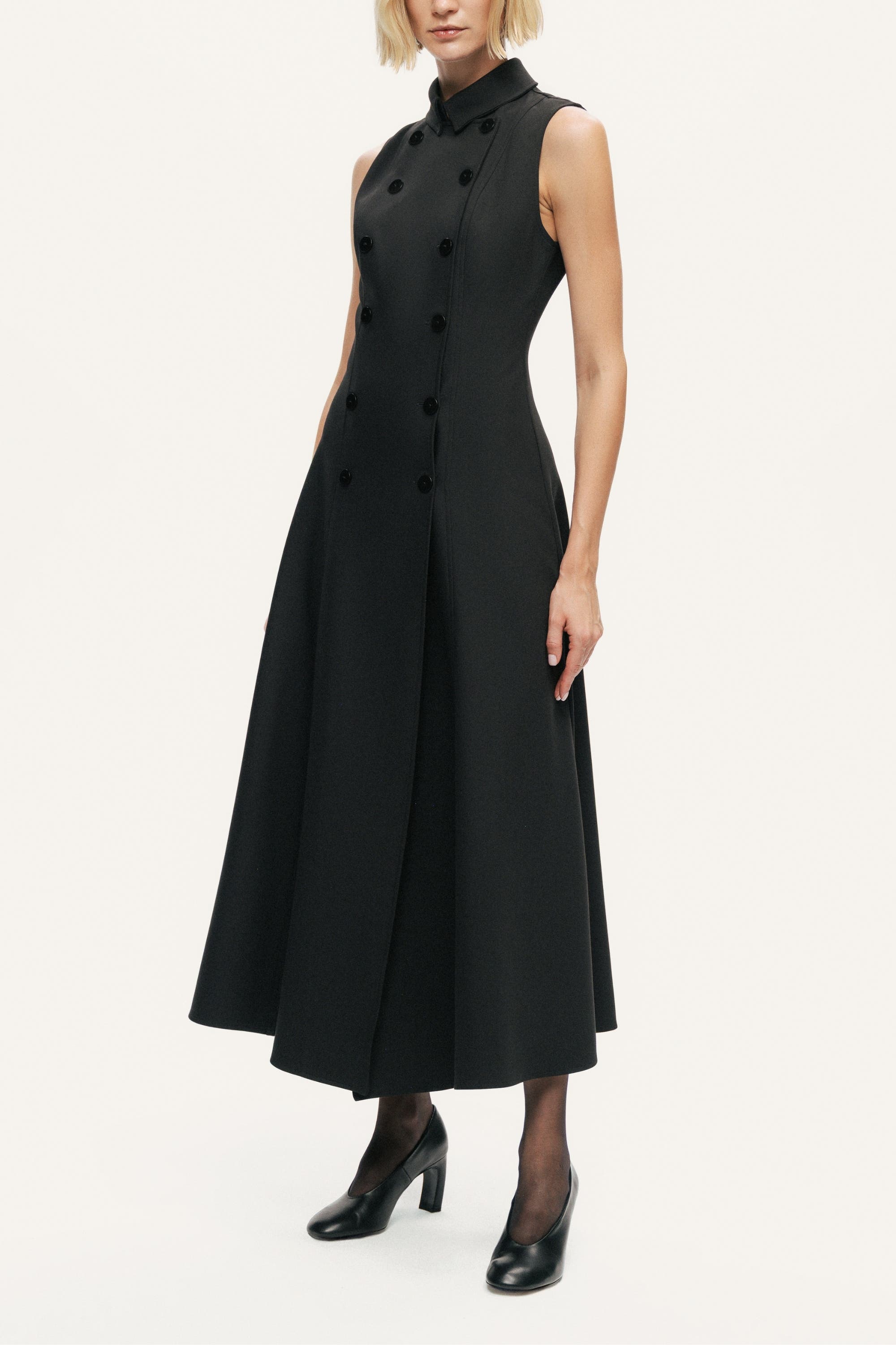Sleeveless Double-Breasted Midi Dress - image 2