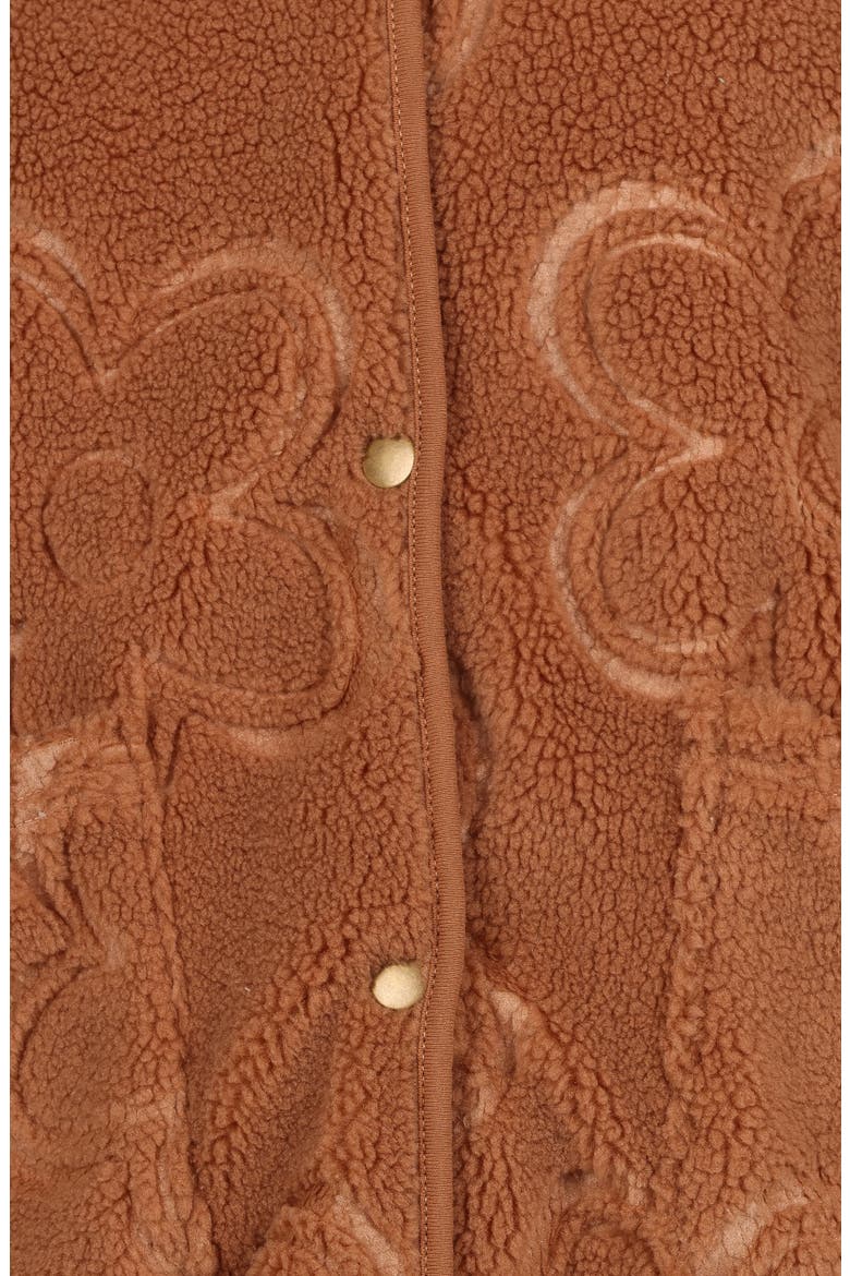 Lasky Flower Pattern Fleece Jacket, Alternate, color, CAMEL