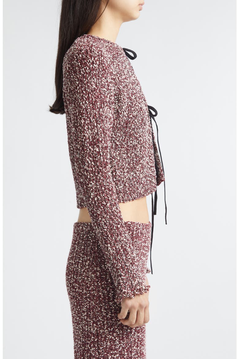 Colette Cotton & Linen Popcorn Slub Cardigan, Alternate, color, WINE MULTI