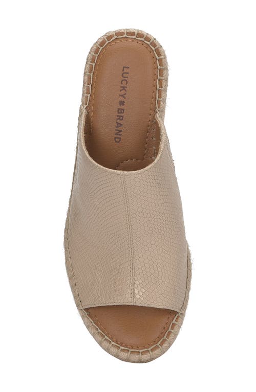 Shop Lucky Brand Cabriah Espadrille Platform Wedge Slide Sandal In Smoke Beige