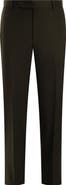 Samuelsohn Roica Flat Front Brown Twill Dress Pants