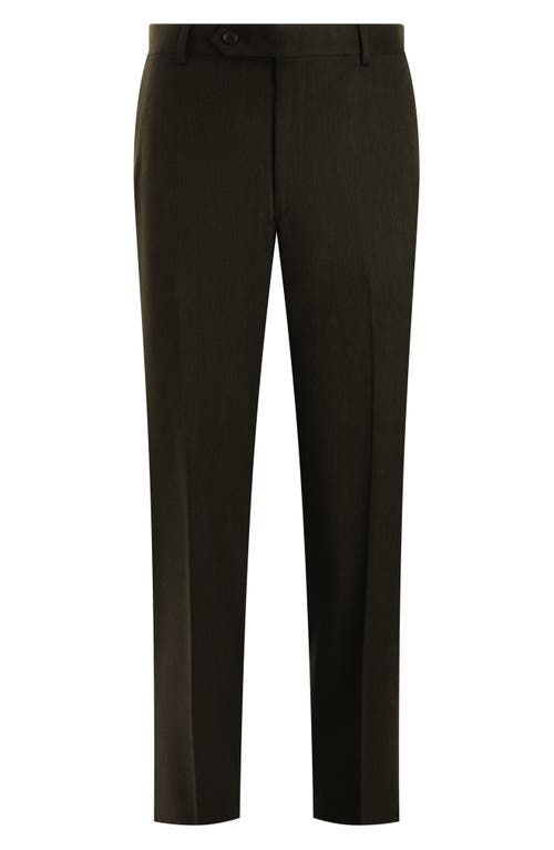 Samuelsohn Roica Flat Front Brown Twill Dress Pants 