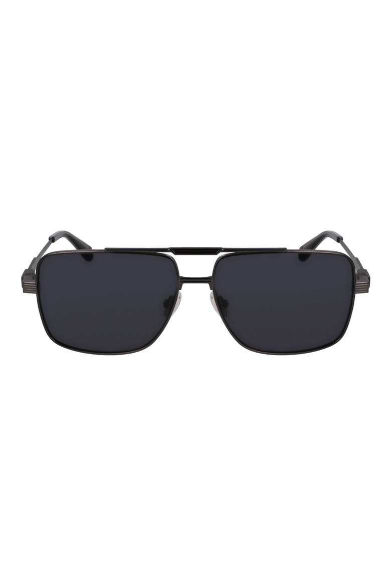 Gancini Prisma 60mm Navigator Sunglasses, Main, color, MATTE DARK GUNMETAL