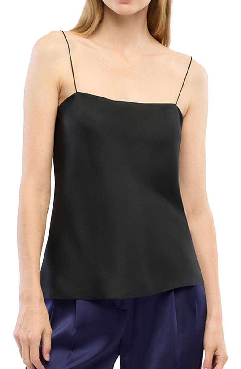 Another Tomorrow Silk Camisole, Alternate, color, Black