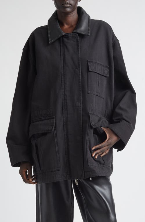 Stand Studio Minja Cotton Jacket in Black at Nordstrom, Size 38