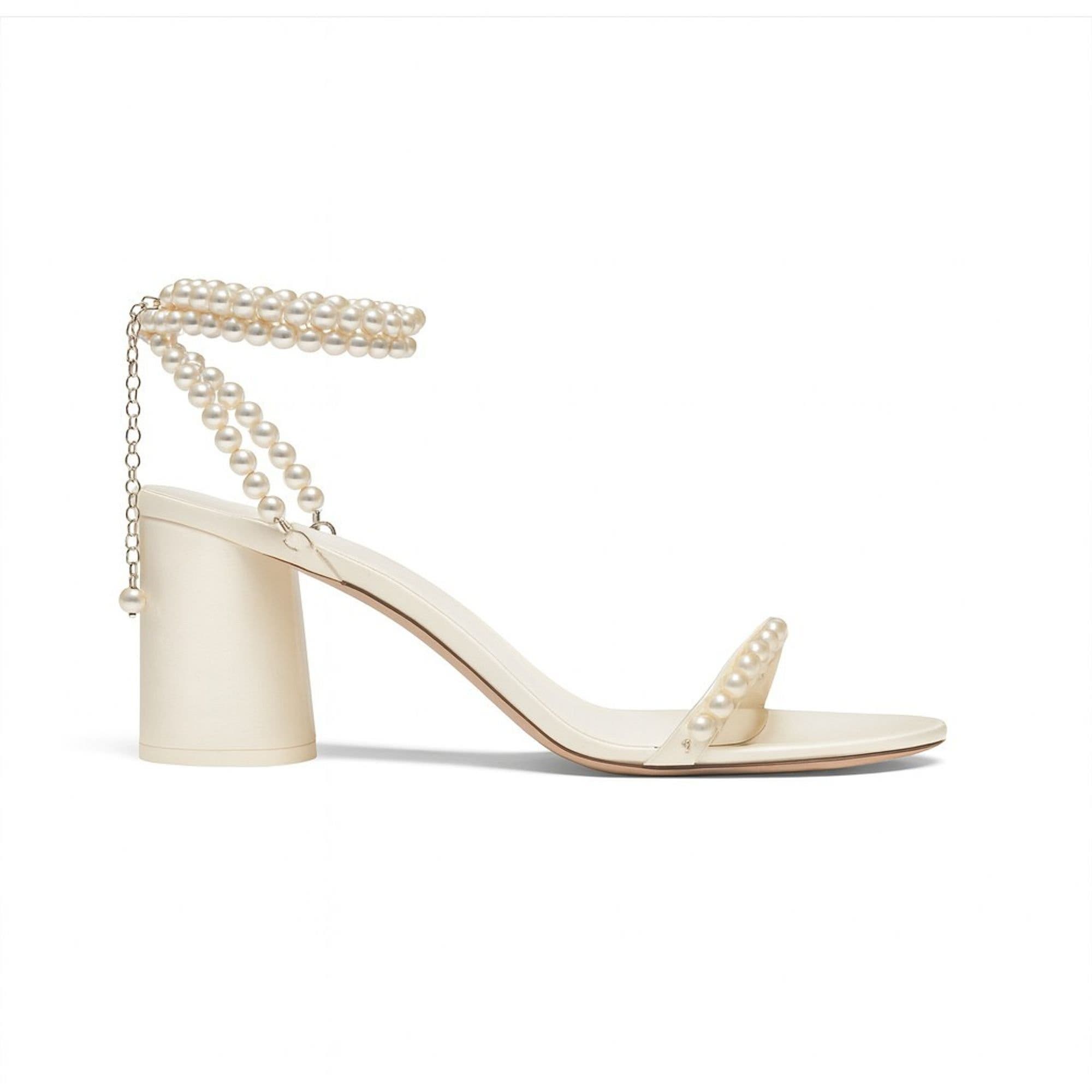 Lady Antoinette 60 Pearl Block Heel Sandal, Main, color, Ivory