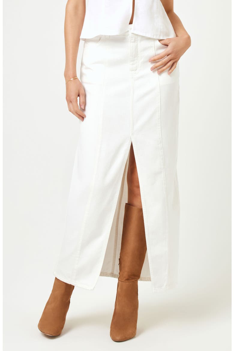 Ciao Bella Denim Maxi Skirt, Main, color, MERINGUE