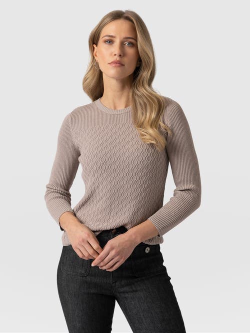 Saint + Sofia Primrose Knit Sweater In Beige