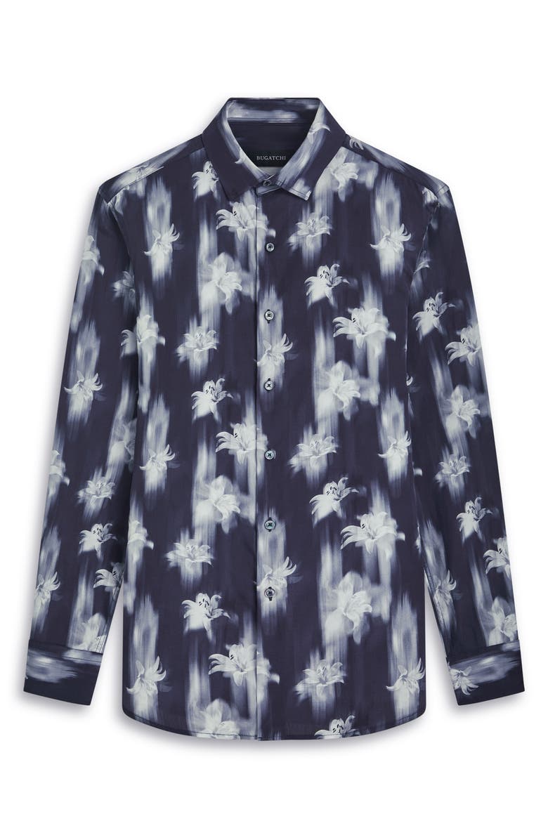 Bugatchi Julian Shaped Fit Floral Print Button-Up Shirt, Alternate, color,