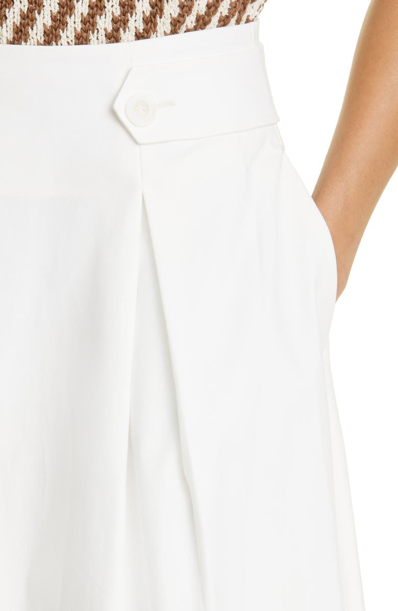 Max Mara Toledo Stretch Cotton A-Line Skirt, Alternate, color, White