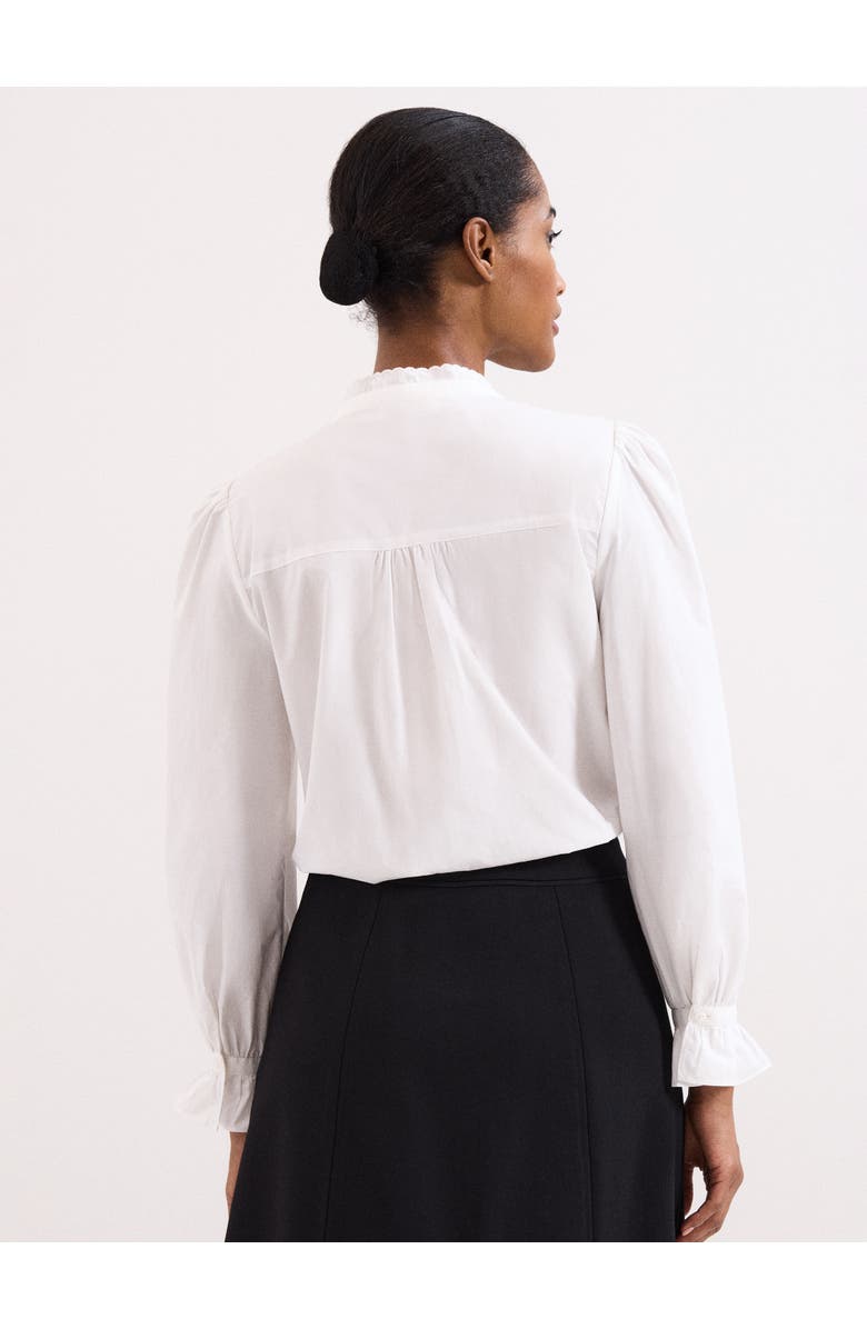 Phase Eight Laurie Pleated Embroidered Cotton Blouse, Alternate, color, Ivory