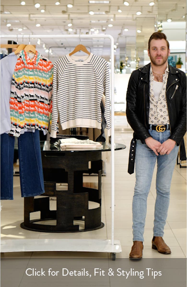 Theron Stripe Cotton Terry Sweatshirt, sales video thumbnail