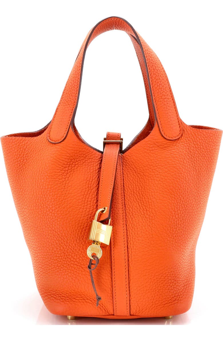 Pre-Owned Hermes Picotin Lock Bag Clemence PM, Main, color, Orange H