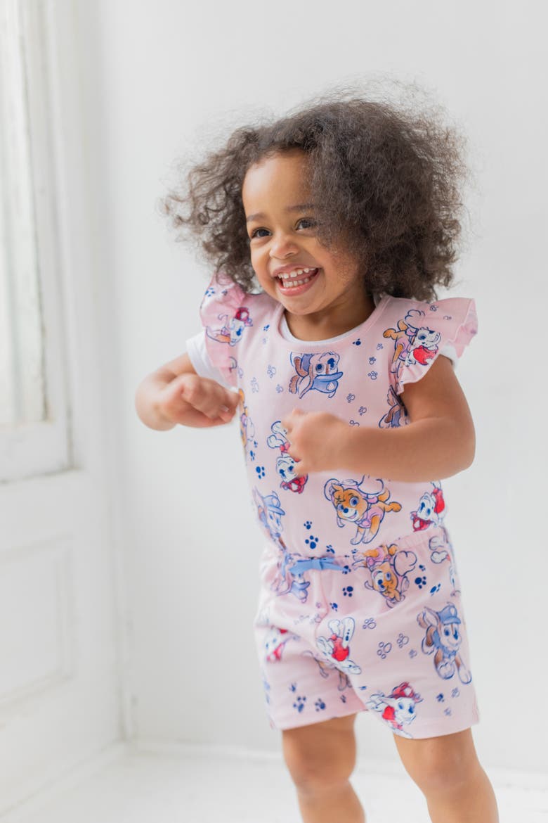 Sleeveless One Piece Romper, Alternate, color, Paw Patrol Pink