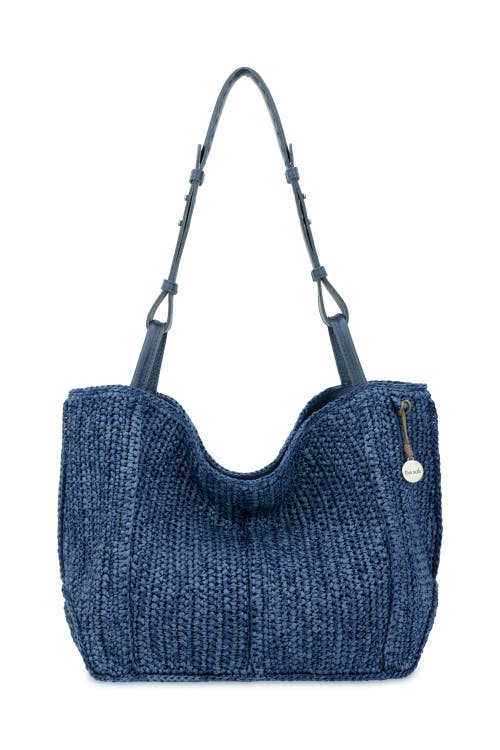 The Sak Los Feliz Medium Crochet Tote Bag in Denim Tonal Straw at Nordstrom