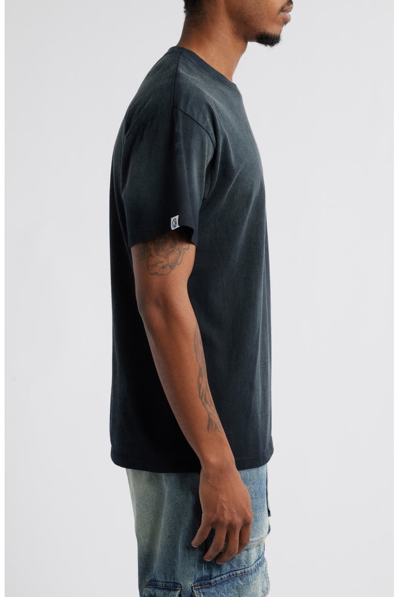 North Star Logo Embroidered Cotton Graphic T-Shirt, Alternate, color, BLACK