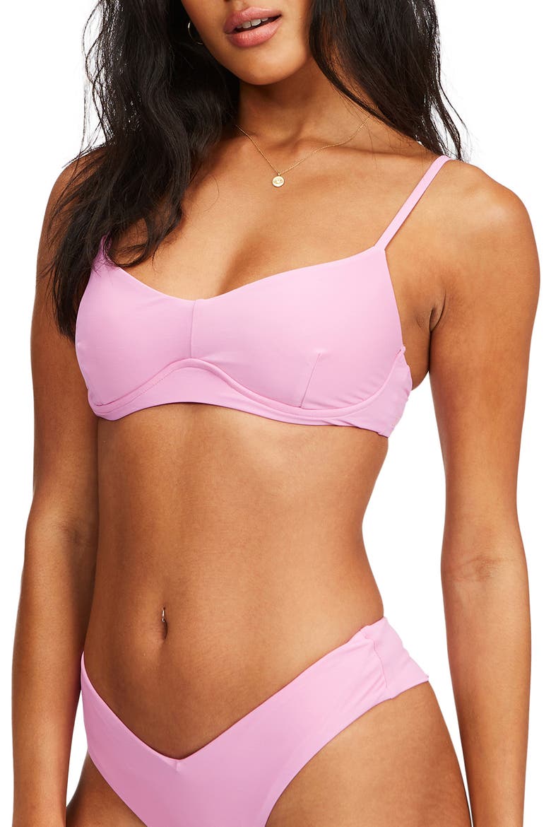 Sol Searcher Kenzley Underwire Stretch Recycled Polyester Blend Bikini Top, Alternate, color, PARADISE PINK