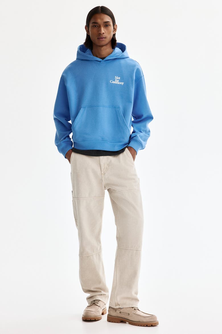 Loose Fit Motif-detail Hoodie, Alternate, color, Light blue/Not for Ceremony