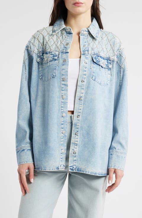 Rhinestone Embellished Denim Jacket