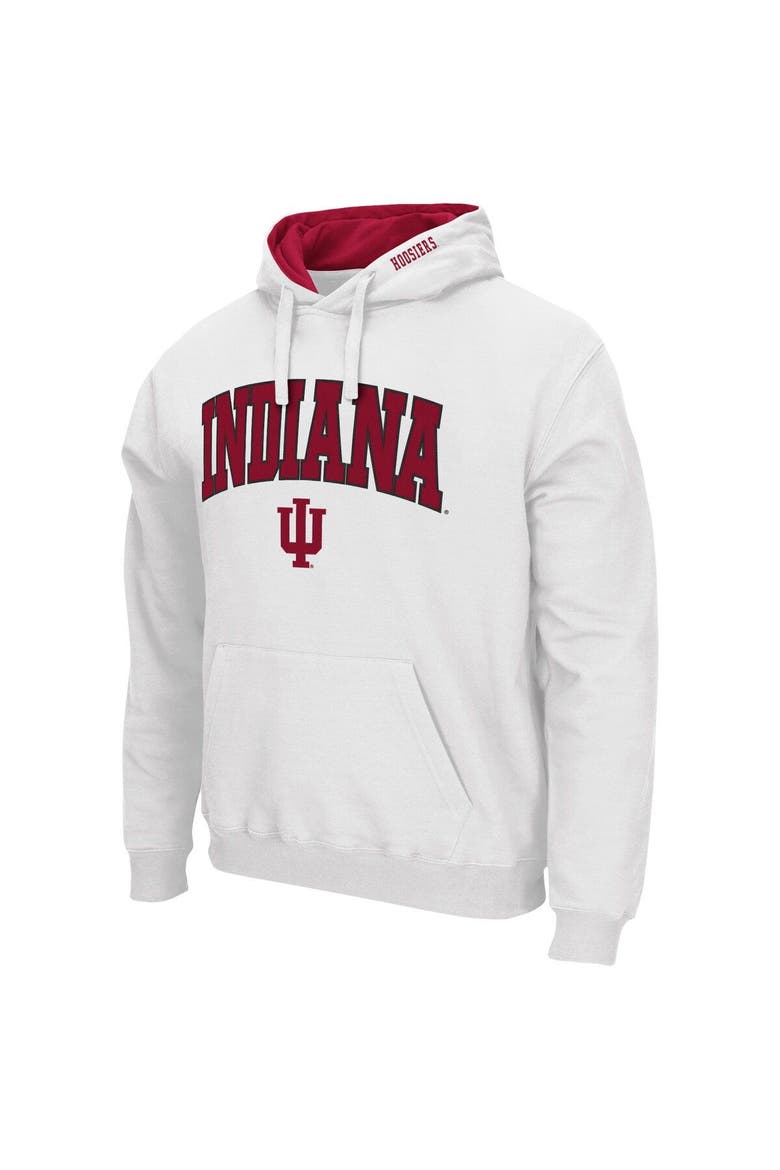 Men's Colosseum White Indiana Hoosiers Arch & Logo 3.0 Pullover Hoodie, Alternate, color, White